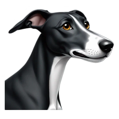 black greyhound with white spot on the chest sticker