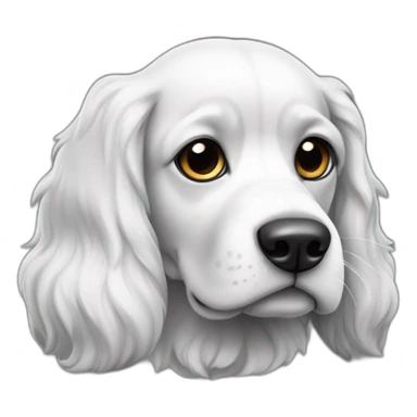 un perro cocker blanco y negro y con cejas canelas sticker