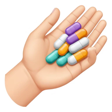 medicine pills in hand about to be swallowed sticker