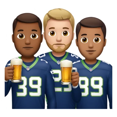 Seahawks drinking 3 men sticker