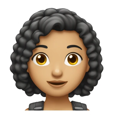 Menina morena com cabelo cacheado sticker