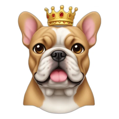Bouledogue avec une couronne sticker