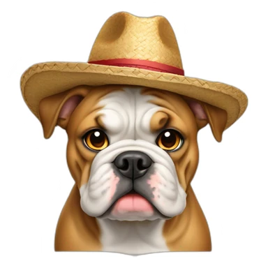Bulldog inglés con sombrero sticker