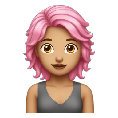 eurasian girl with pink hair sticker