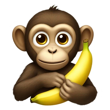 Monkey with a banana sticker