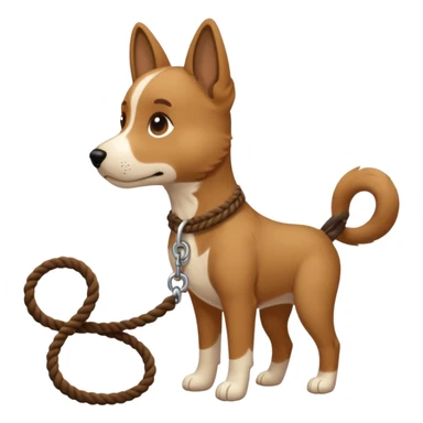 Dog on a leash rope sticker