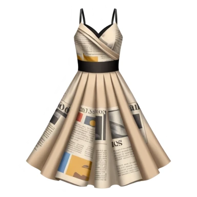 newspaper-print silk dress sticker