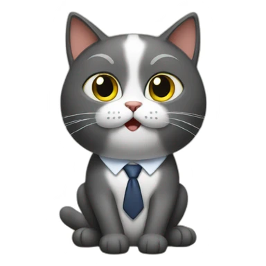 cat in a meeting sticker