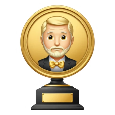 nobel prize medal on the pedestal sticker