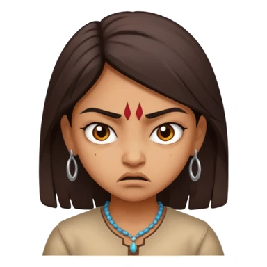 Indian Girl Angry  sticker
