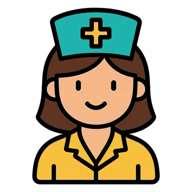 nurse icon with color outline sticker