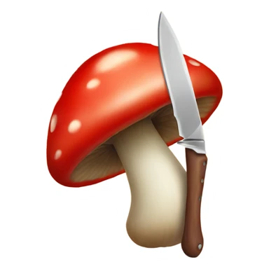 Red mushroom with knife  sticker
