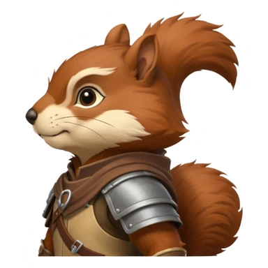 A squirrel warrior, redwall inspired, side profile sticker