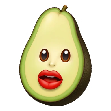 Aguacate con labios grandes  sticker