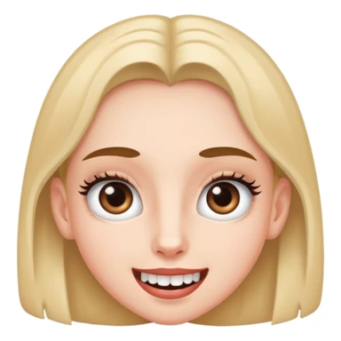 Doe eyes with eyelashes and bucked teeth  sticker