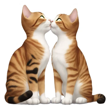 2 cats kissed sticker
