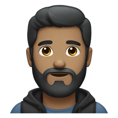 beard man black hair blue eyes face holding black Labrador  sticker