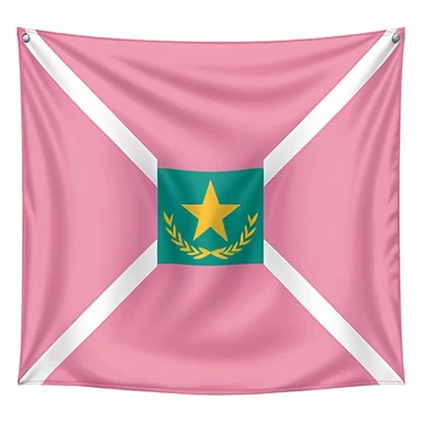 Minimal pastel pink outline of Caribbean flags in soft tones. sticker