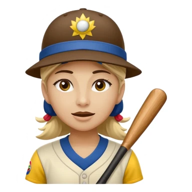 Un mono capuchino que predomine el color café, cara clara y expresiva, que lleve uniforme de softbol de Colombia, con un sombrero vueltiao' un poco inclinado, alegre, atlético y una gorra que diga "Yaifer" sticker