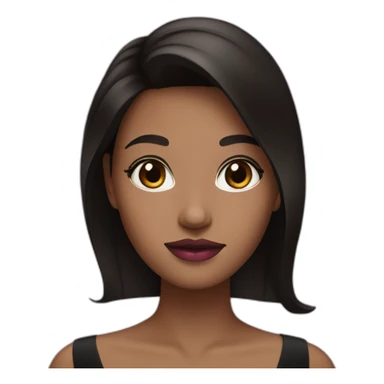 Girl with dark brown hair pink lipstick and black dress sticker