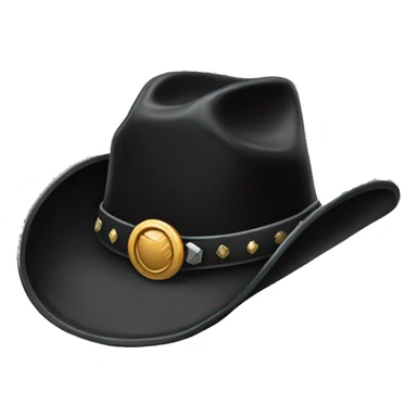 Black cowboy hat with details  sticker