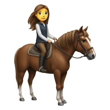 girl with brown hair riding a horse sticker