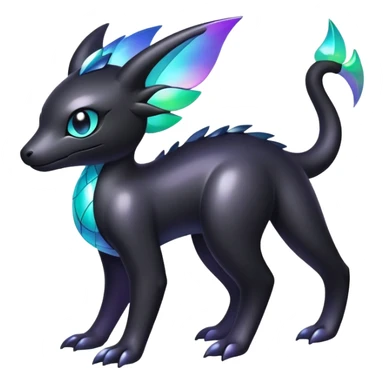  Iridescent black dark fakemon-creature  sticker