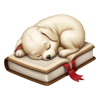 White malteser sleeping on a Bible  sticker