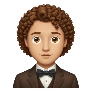 dapper man with curly hair sticker