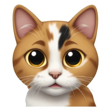 calico cat thats missing one eye  sticker