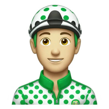jockey green polka dot sticker