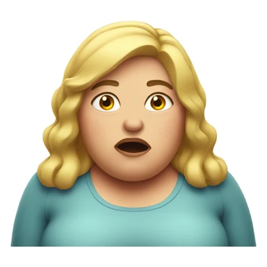 fat woman in shock sticker