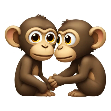 two monkeys kissing  sticker