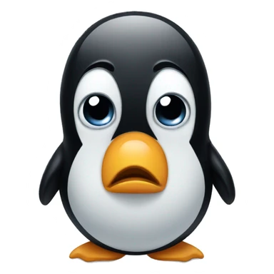 Crying penguin face with tears sticker