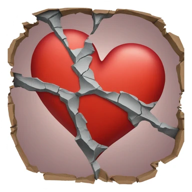red broken heart sticker