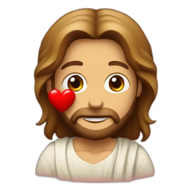 Jesus anf red heart sticker