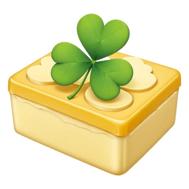 Butter with a four leaf clover sticker