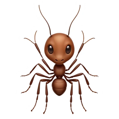 Cinematic Industrious Ant Portrait Emoji, Poised and diligent, with a tiny, meticulously detailed body in earthy tones, sharp, observant eyes and agile limbs, Simplified yet precise and sophisticated features, highly detailed, glowing with a soft, natural luminescence, high shine, intelligent and determined, stylized with an air of hardworking resilience, focused and alert, soft glowing outline, capturing the essence of a watchful ant that appears ready to march out of the screen with effortless precision! sticker