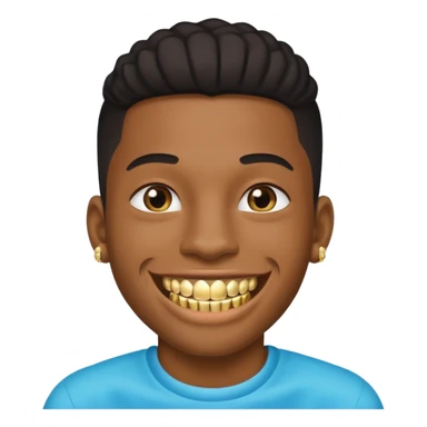 Black young guy with a diamond grillz in her tooth sticker