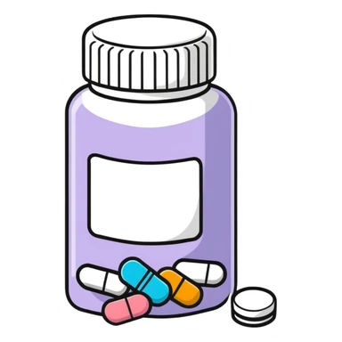 medicine pill bottle with tablets sticker