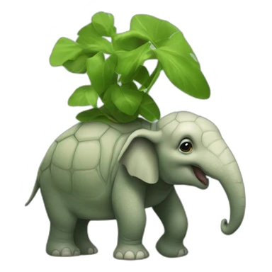 Tortue sur un éléphant sticker
