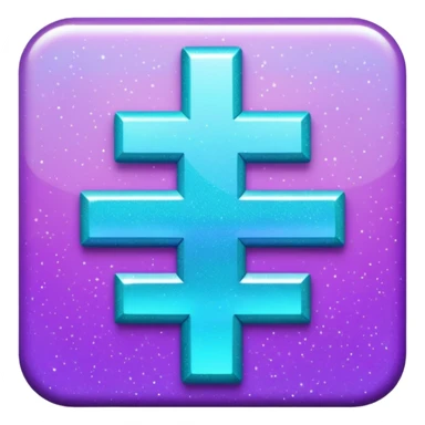 Glitter Purple and Cian plus symbol sticker