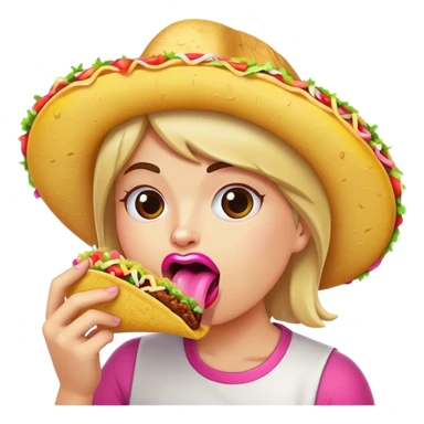 Taco with pink tongue  sticker