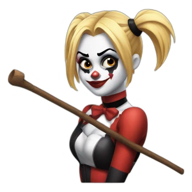 harley quinn with a stick sticker