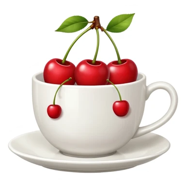 5pcs Fruit Cherry red on a cup sticker