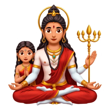 Sitting lord shiva and parvathi sticker