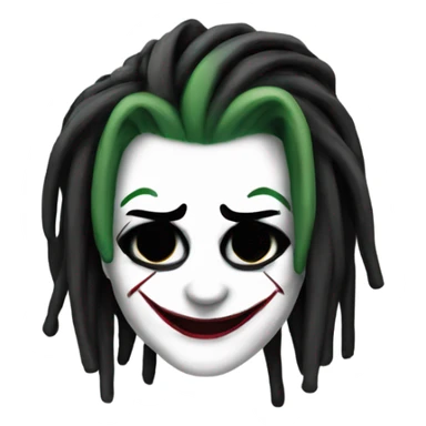 Joker dc female, white face, black dreadlocks sticker