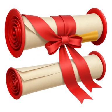 diploma scroll with a red ribbon sticker