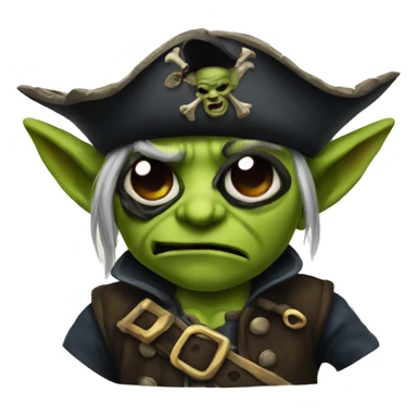 A goblin wearing a pirate eye patch sticker
