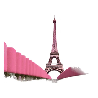Eiffel tower pink sticker